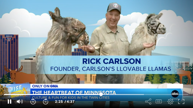 Rick Carlson and LLamas on Good Morning America